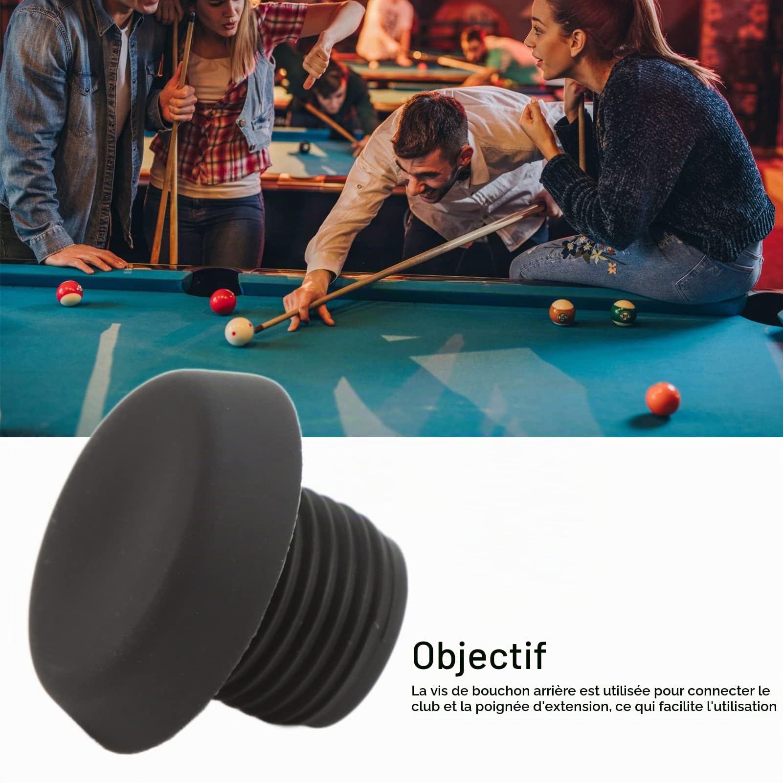 OUKENS Bouchon queue billard 16 mm caoutchouc pare-chocs