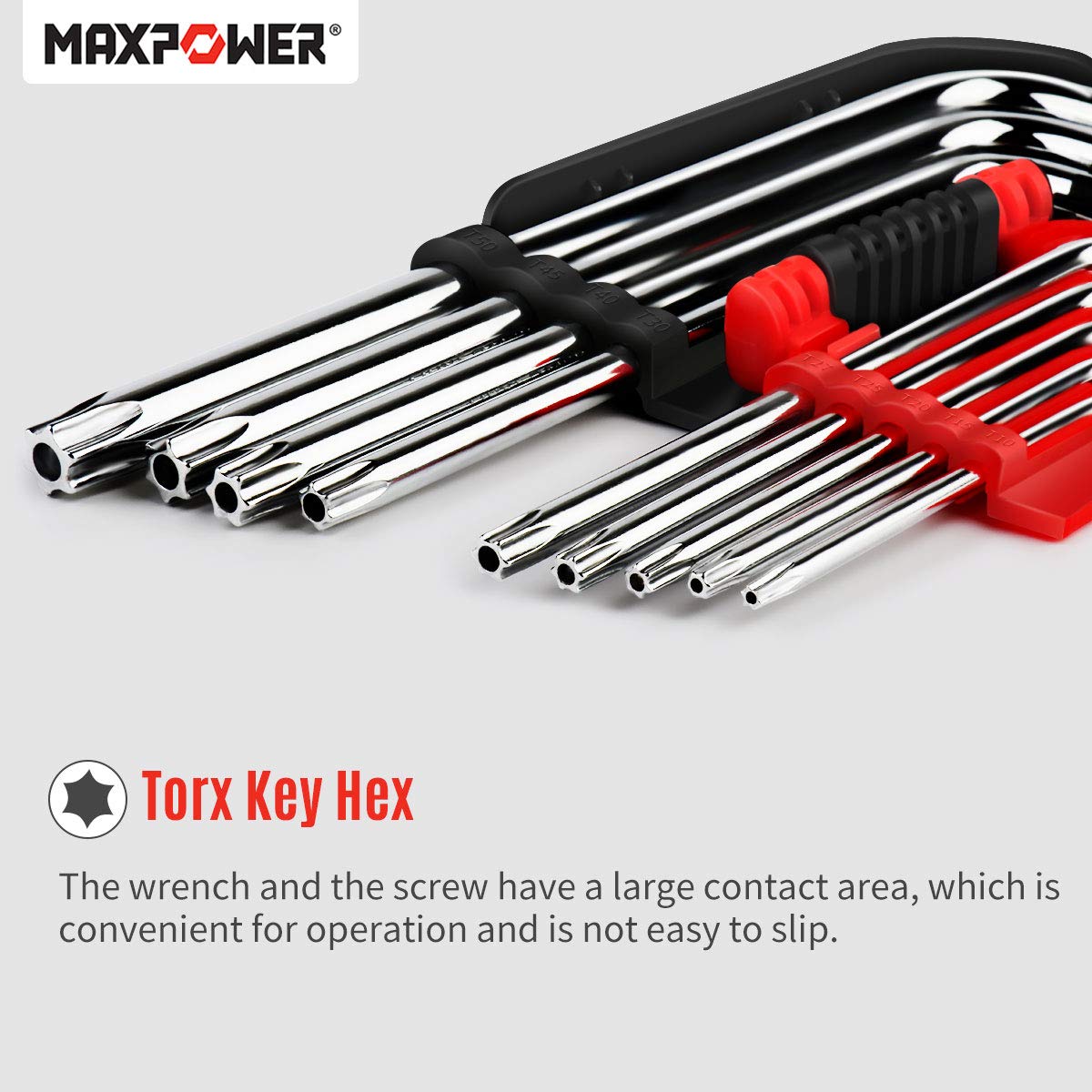 MaxPower Clé jeu 9 clés allen torx percées 1,5-10mm