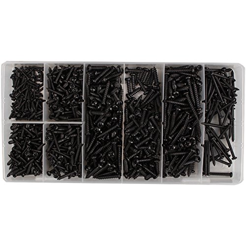 CCLIFE DIY Tools Coffret vis à tôle autoperceuses 750 pièces noires