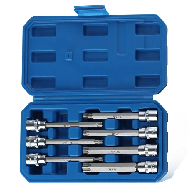 LEONTOOL Jeux de Douilles Torx 3/8 long 110mm 7 pièces T25-T60