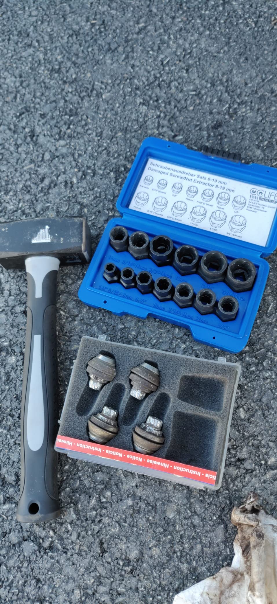 CCLIFE Locking Wheel Nut Removal coffret extracteur 15 pièces 8-19mm