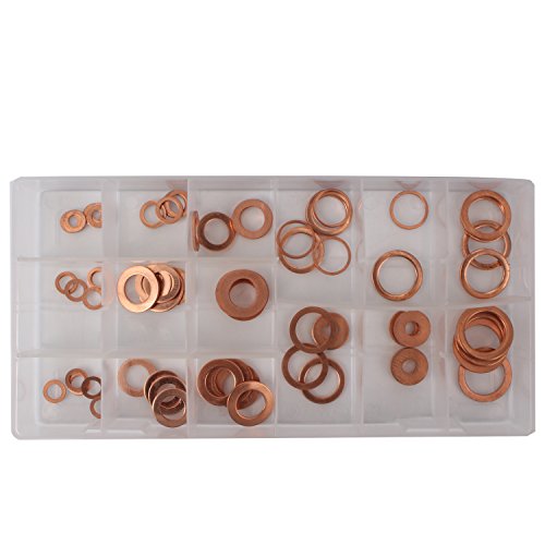 CCLIFE DIY Tools coffret rondelles cuivre 75 pièces 15 tailles