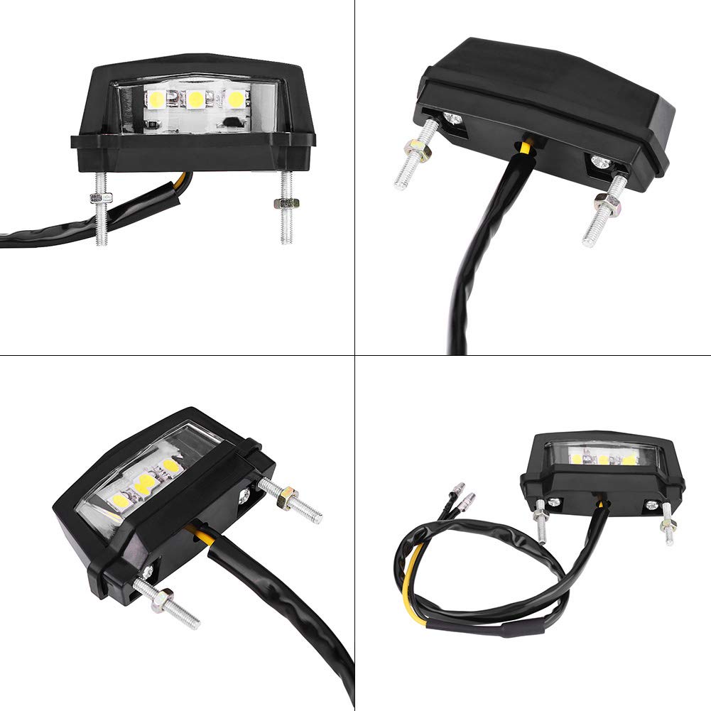 OUKENS Feu Arrière LED Moto 12V Boîtier Noir Lumière Blanche