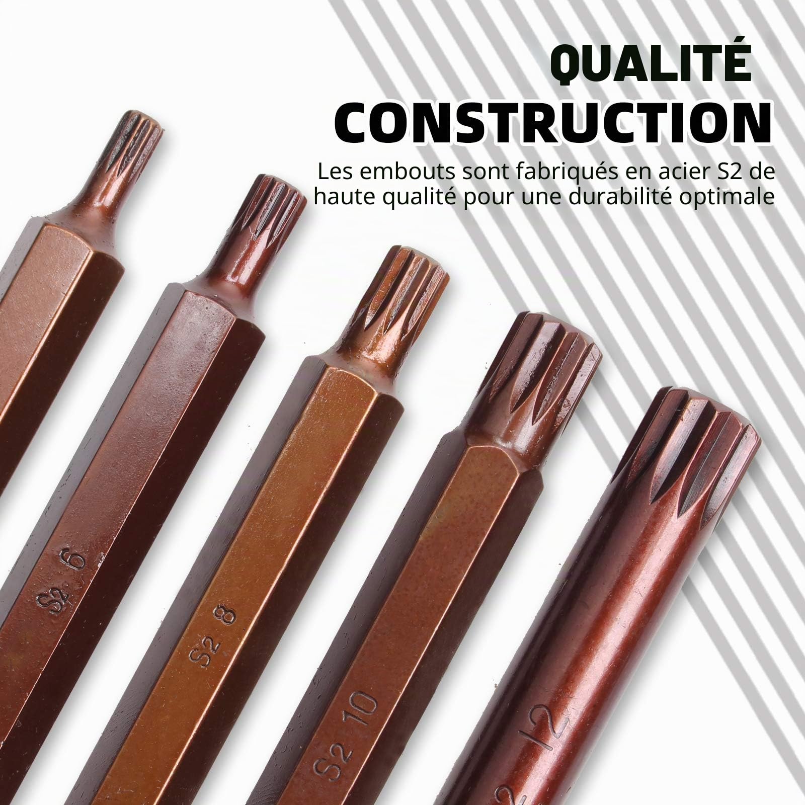 CCLIFE Socket and Bit Sets jeu 40 embouts S2 Torx XZN Hex