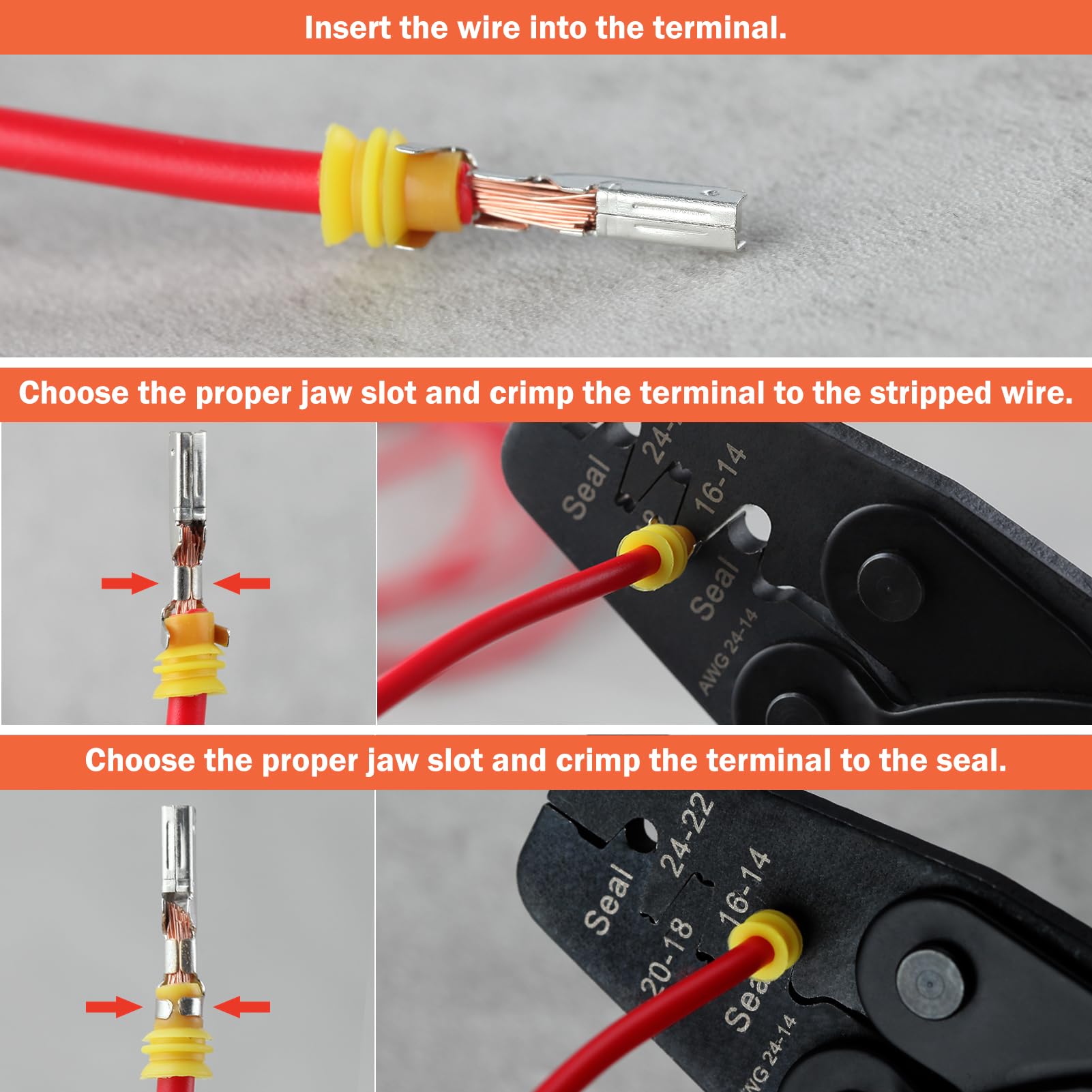 LeonTool Pinces pince à sertir 1424B AWG 24-14 auto