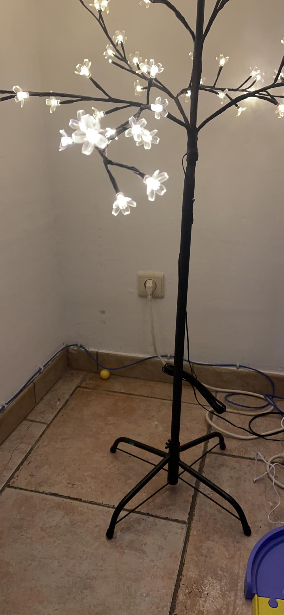 CCLIFE DIY Tools arbre cerisier lumineux 180 cm 200 LED blanc chaud