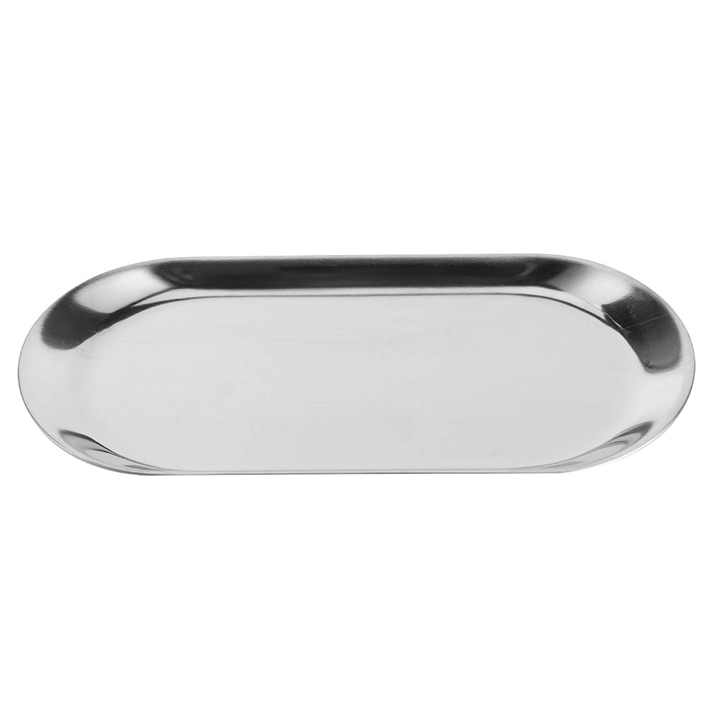 OUKENS plateau bijoux inox ovale argent lot 5