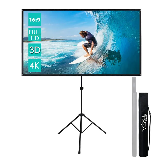 CCLIFE écran vidéoprojecteur 80 pouces trépied 16/9