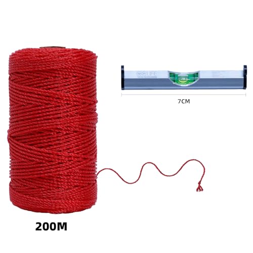 CCLIFE DIY Tools cordeau maçon 200 m rouge 2 mm