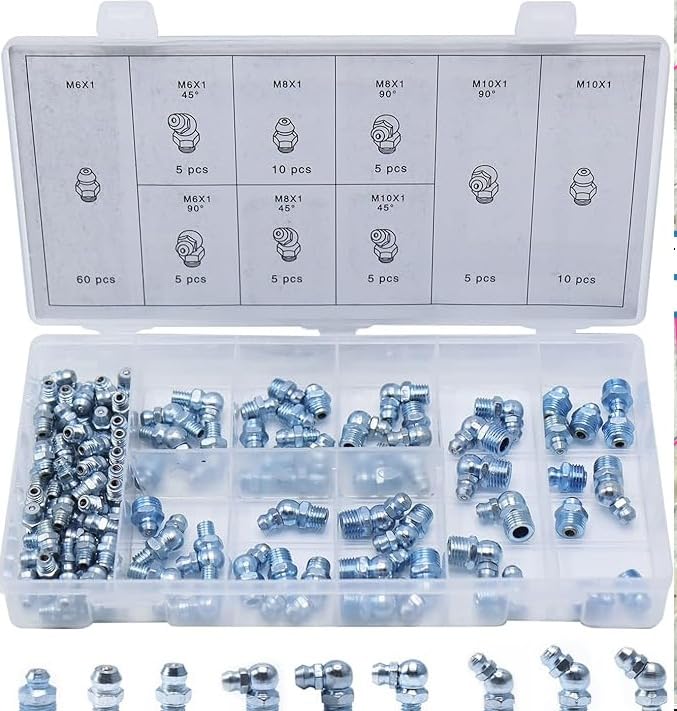 CCLIFE DIY Tools graisseurs M6 M8 M10 coffret 110 pièces