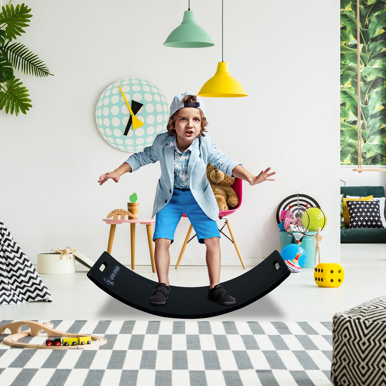 CCLIFE Balance Board planche équilibre bois enfant 85 cm