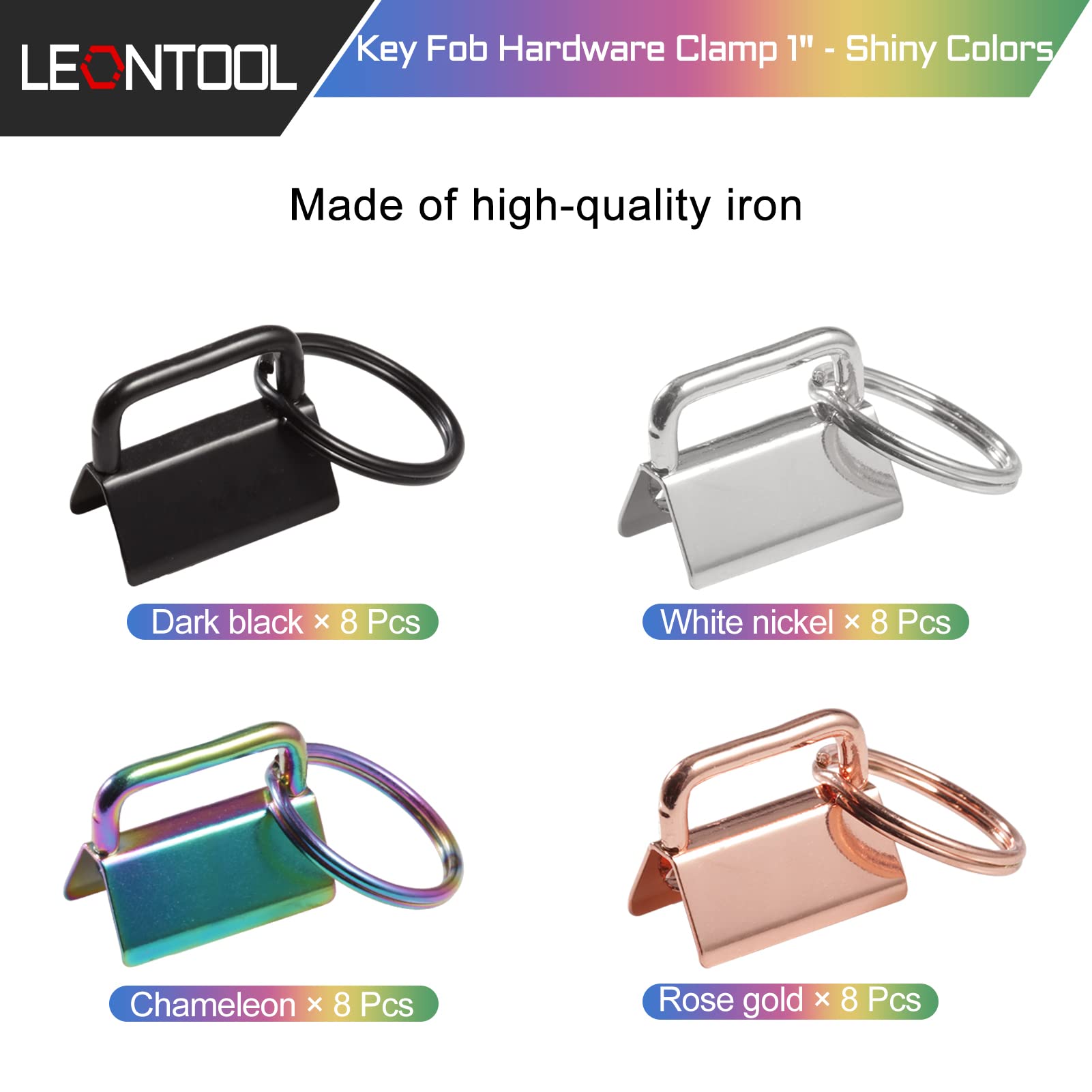 LEONTOOL Pinces Porte-Clés Lot de 32 avec Pince et Boîte