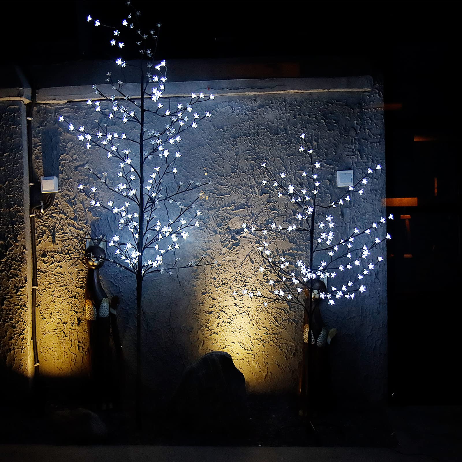 CCLIFE Arbre Cerisier LED 150 cm 150 LED blanc froid