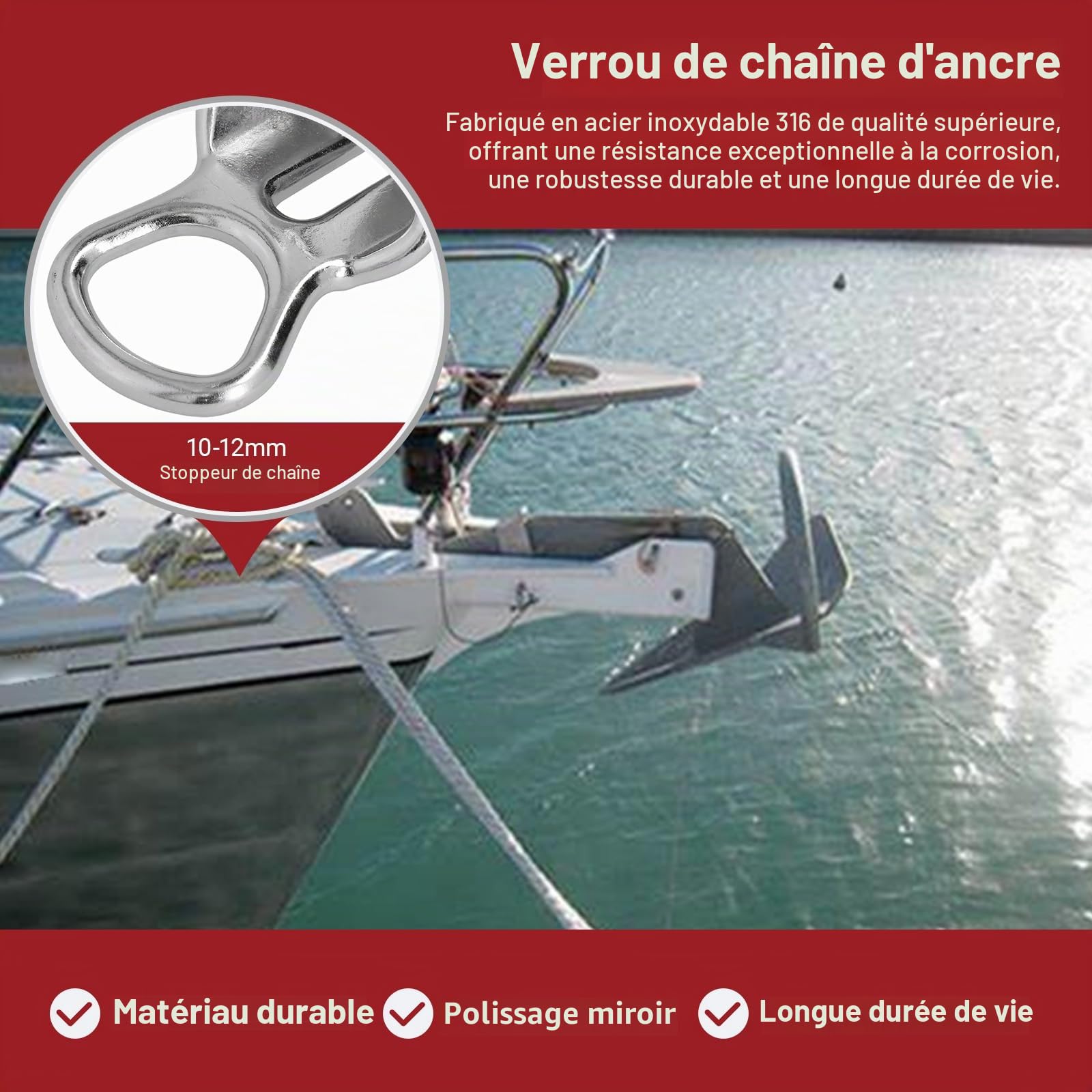 OUKENS Accessoires de nautique Manille Ancre Inox 10-12mm