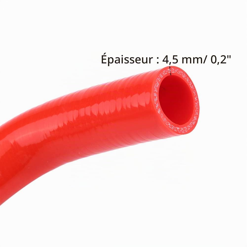 OUKENS Kit Durite Radiateur Silicone Civic D15 D16 Rouge 9 Pcs