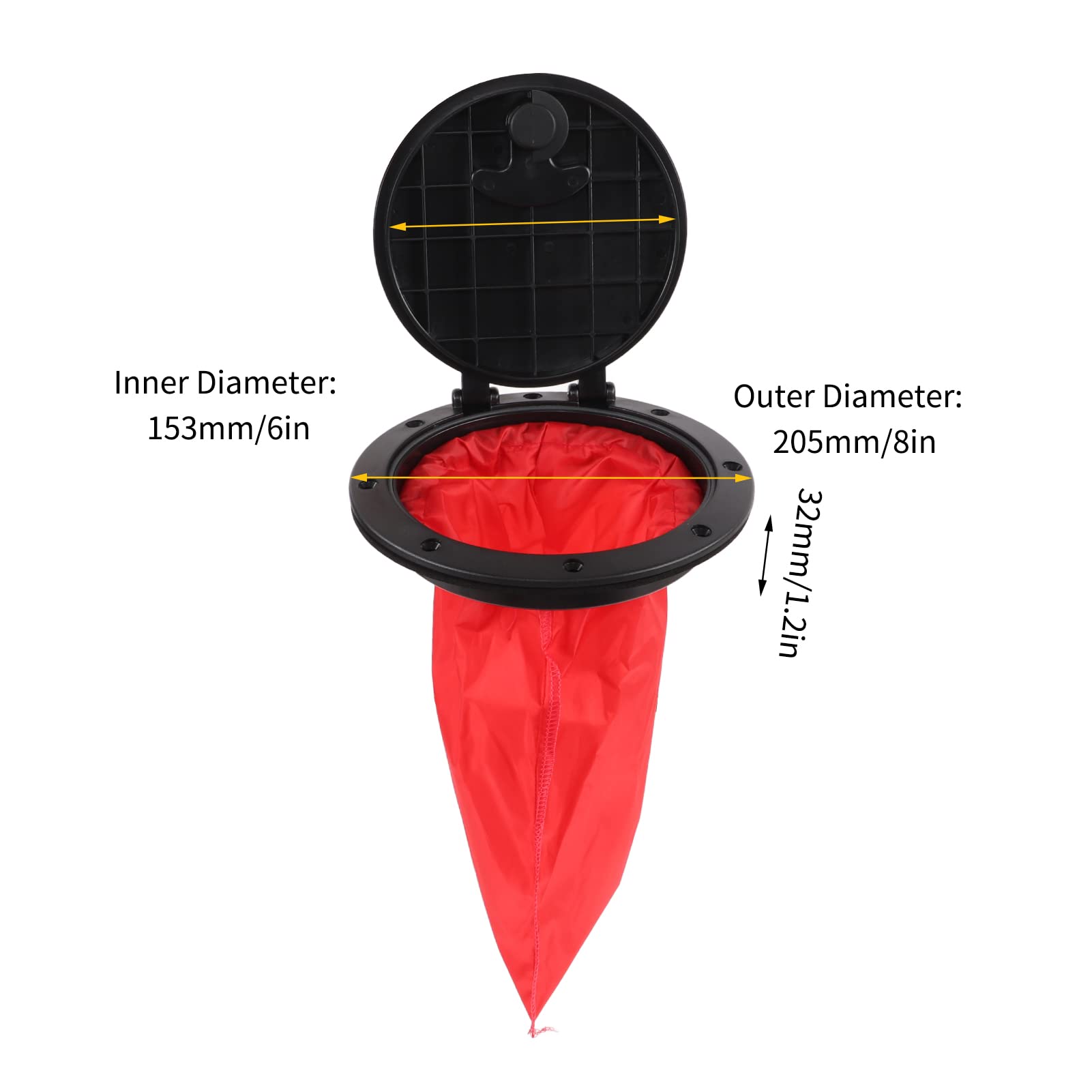 OUKENS trappe d'écoutille marine noire 205 mm bateau kayak