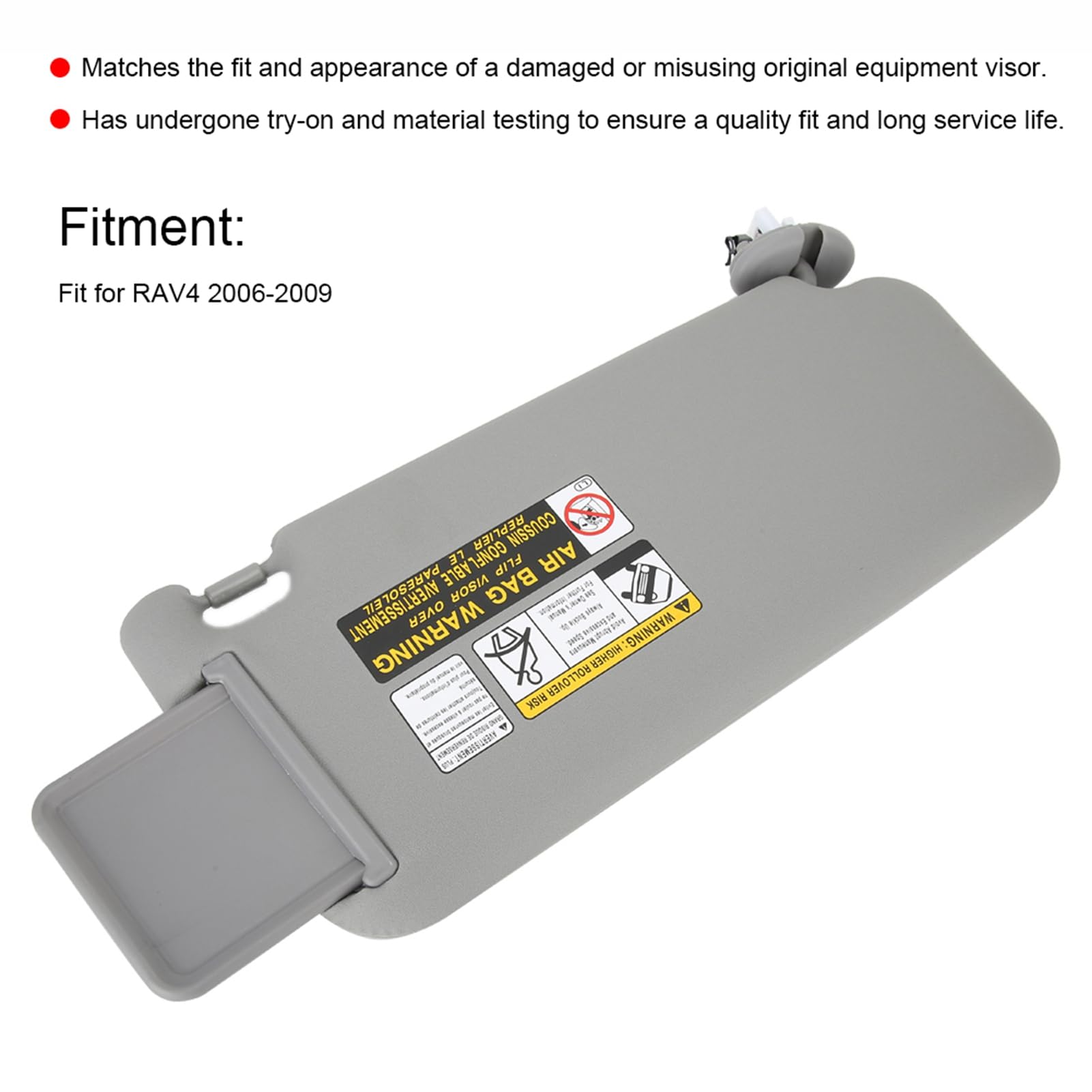 OUKENS Pare-soleil passager RAV4 2006-2009 gris avec miroir