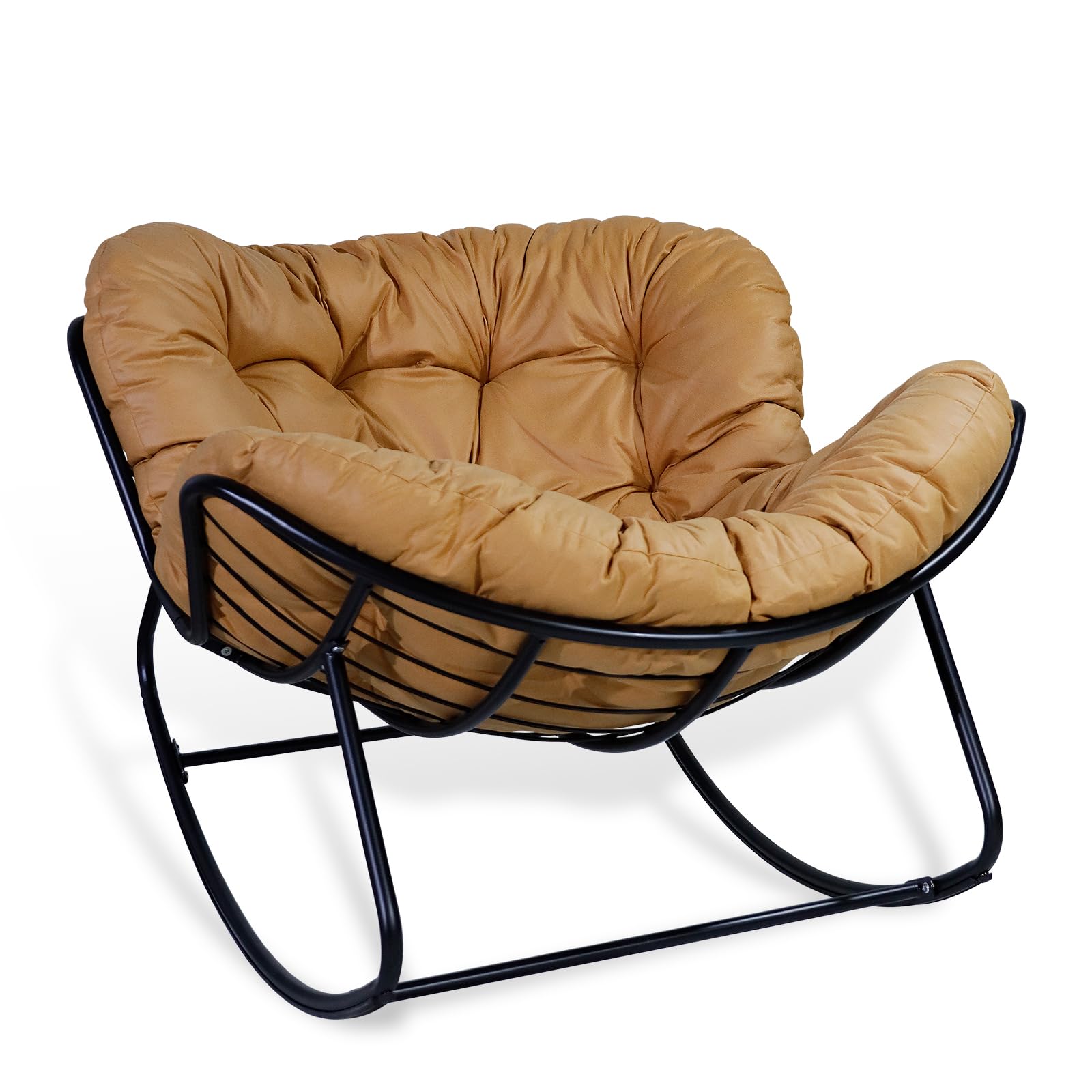 CCLIFE DIY Tools Fauteuil à bascule marron clair 150 kg