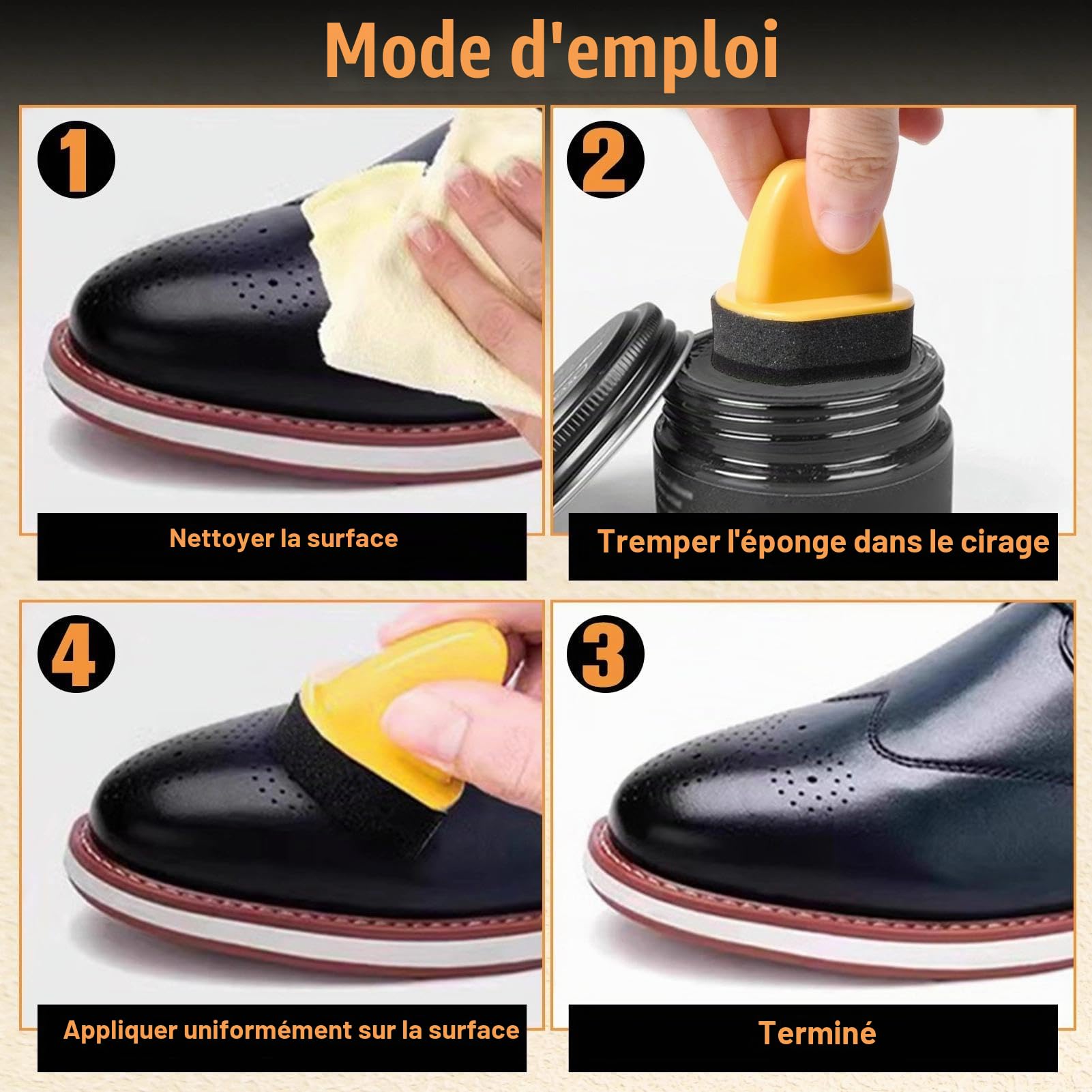 LEONTOOL Sanding applicateur éponge cuir lot de 4 mousse