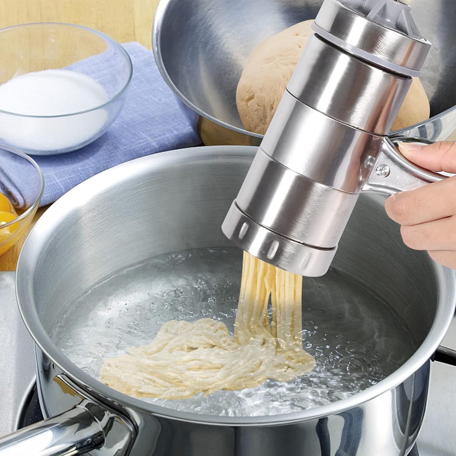 Jadeshay Machine pâtes manuelle inox 5 moules