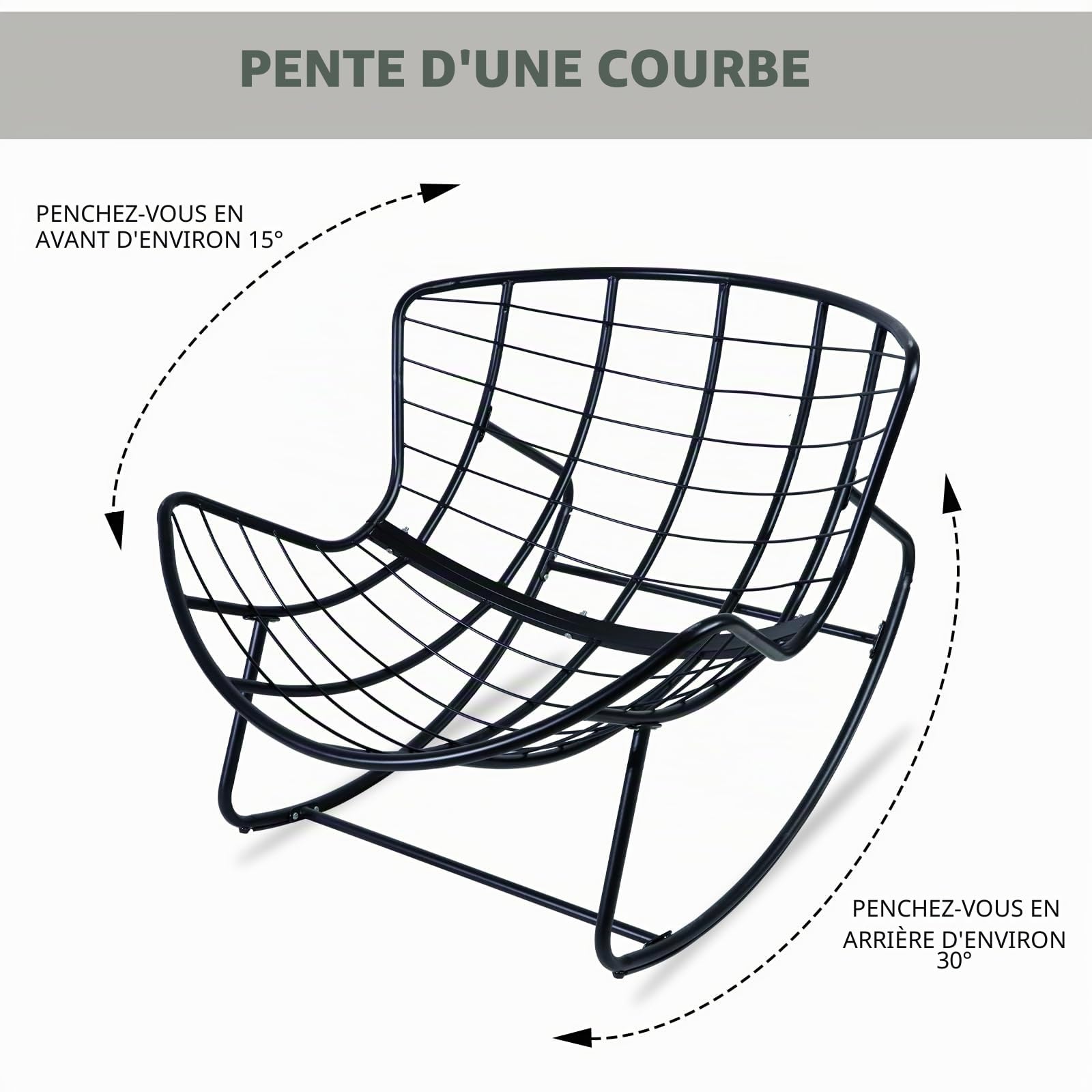CCLIFE DIY Tools Fauteuil à bascule marron clair 150 kg