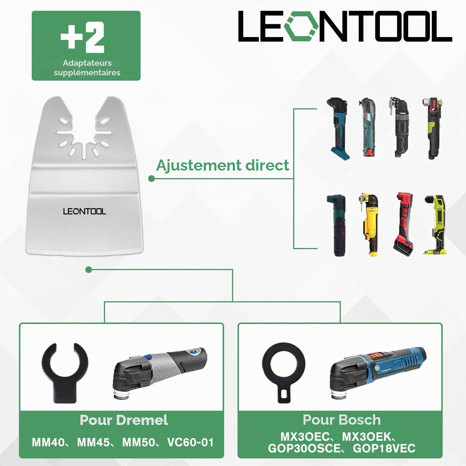LEONTOOL Lot 6 lames grattoir oscillantes multifonction