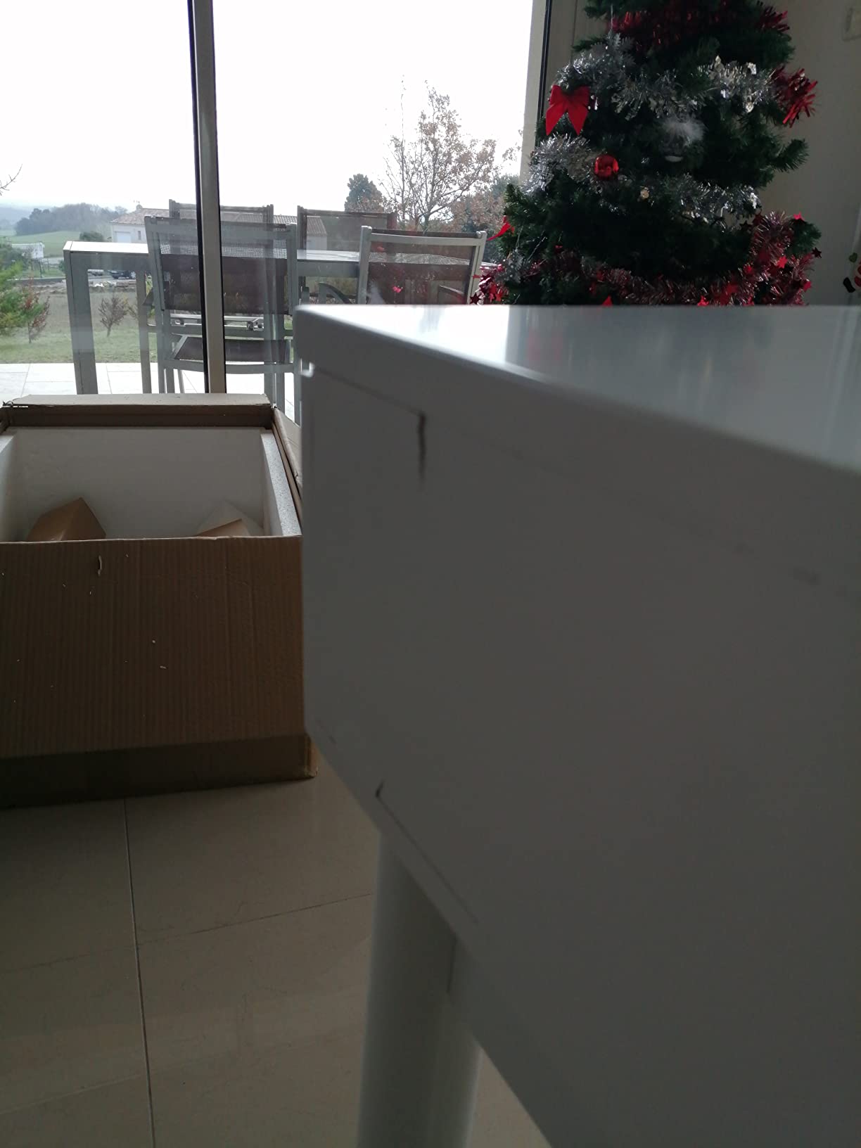 CCLIFE coiffeuse miroir LED blanc tabouret 80x40cm