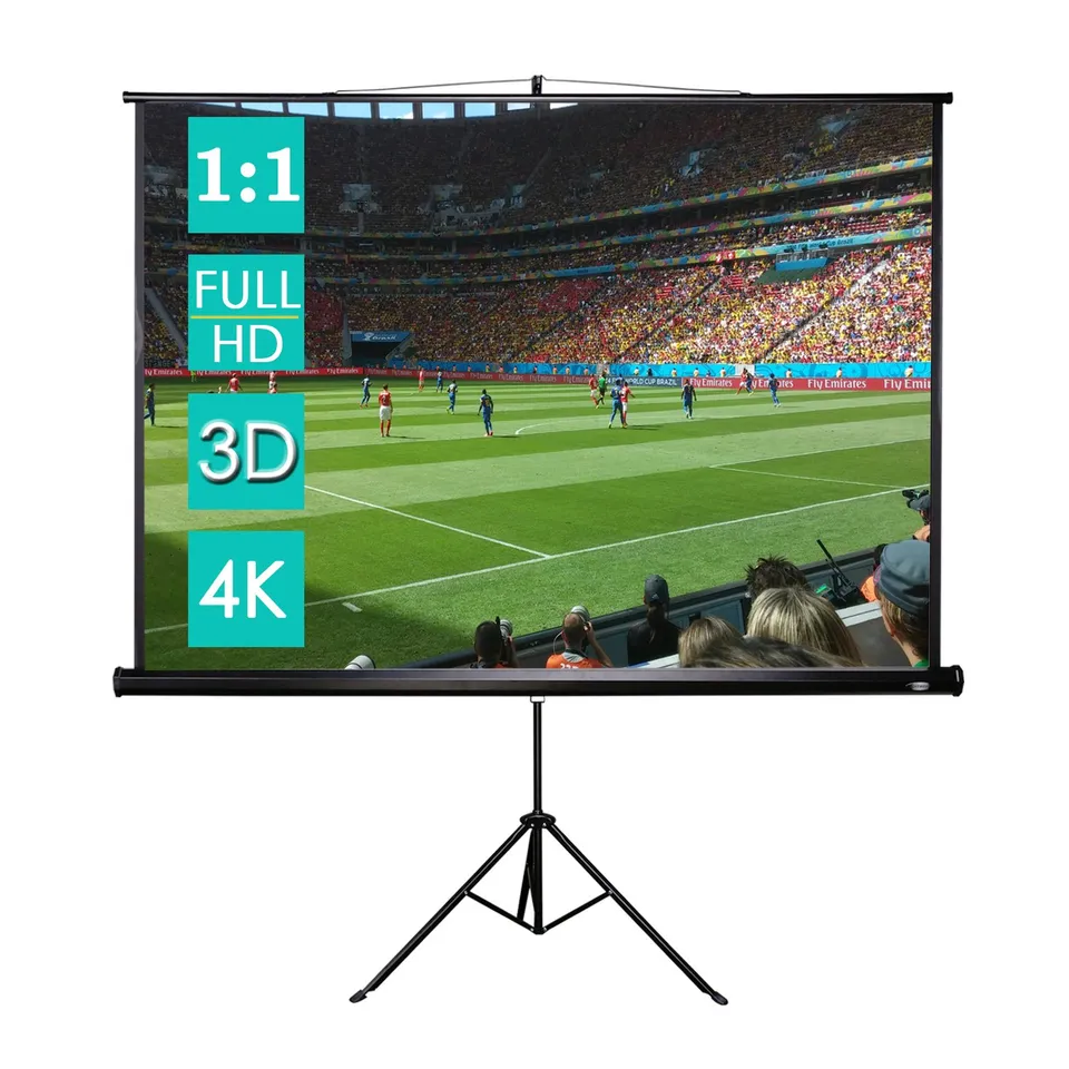 CCLIFE DIY Tools Écran Vidéoprojecteur Trépied 178x178cm 100"