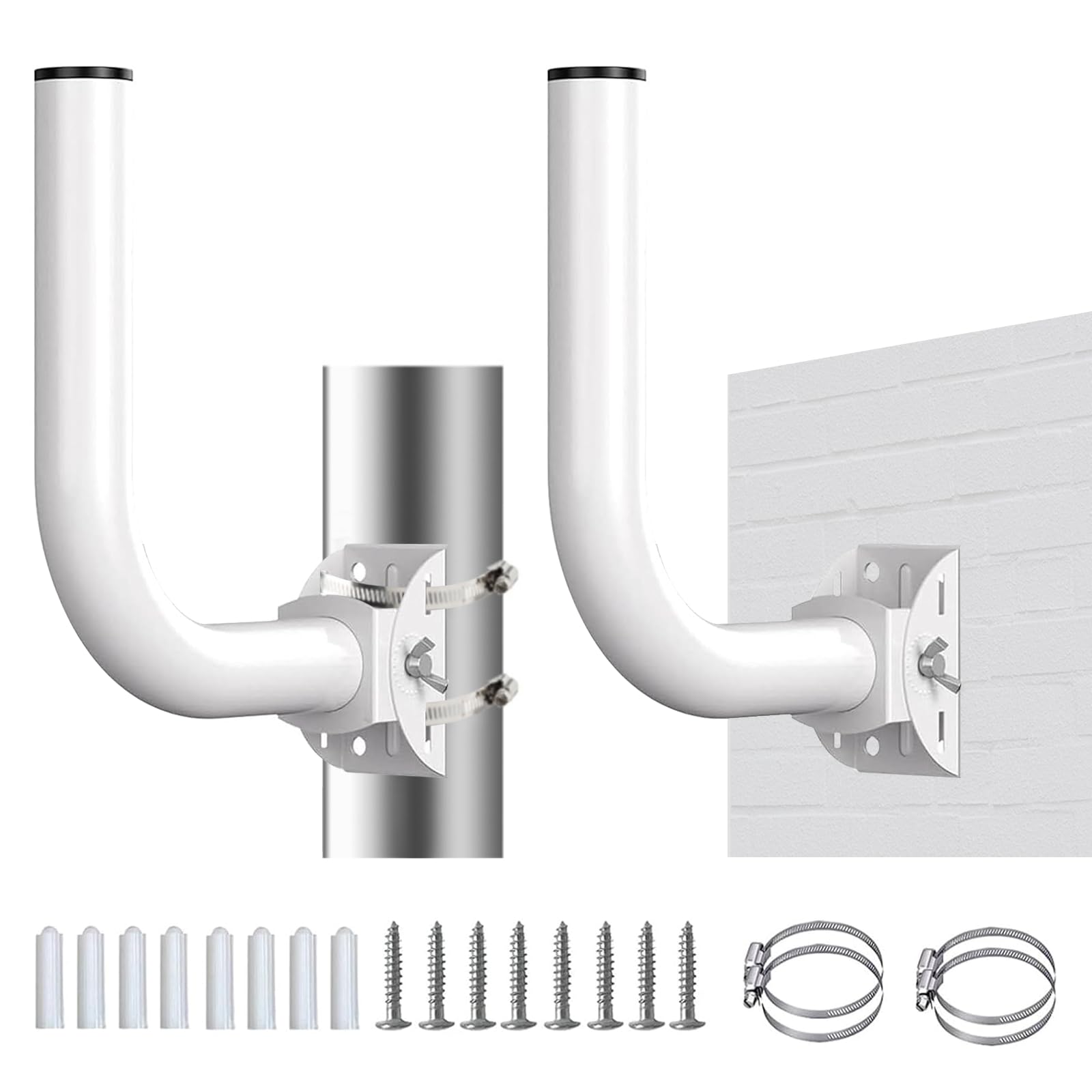 OUKENS Support Pont Sans Fil Mural Inox 150° Lot 2