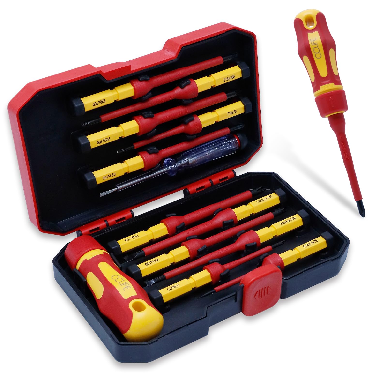 CCLife Screwdriver Sets jeu tournevis VDE 1000V 13 pcs boîte
