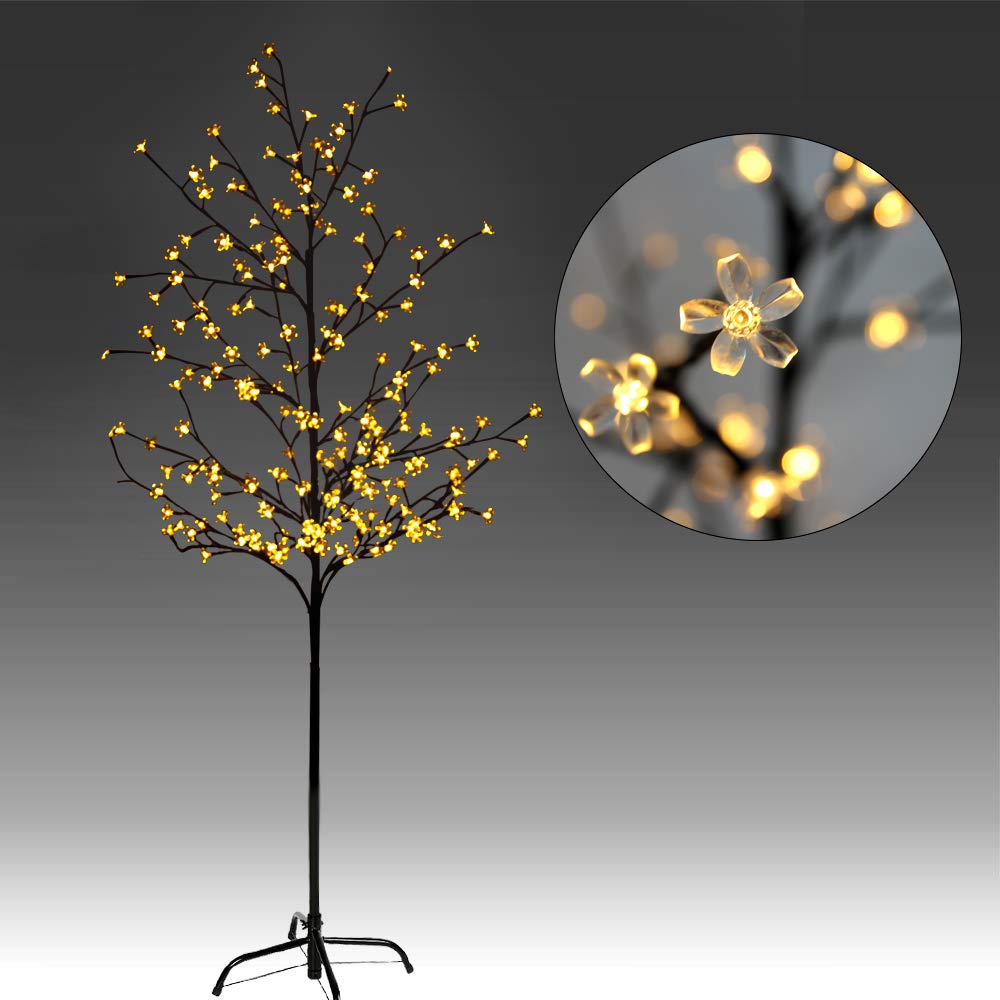 CCLIFE Arbre Cerisier LED 150 cm 150 LED blanc chaud
