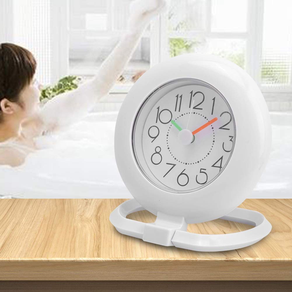 Jadeshay Horloge Salle de Bain Blanche Étanche