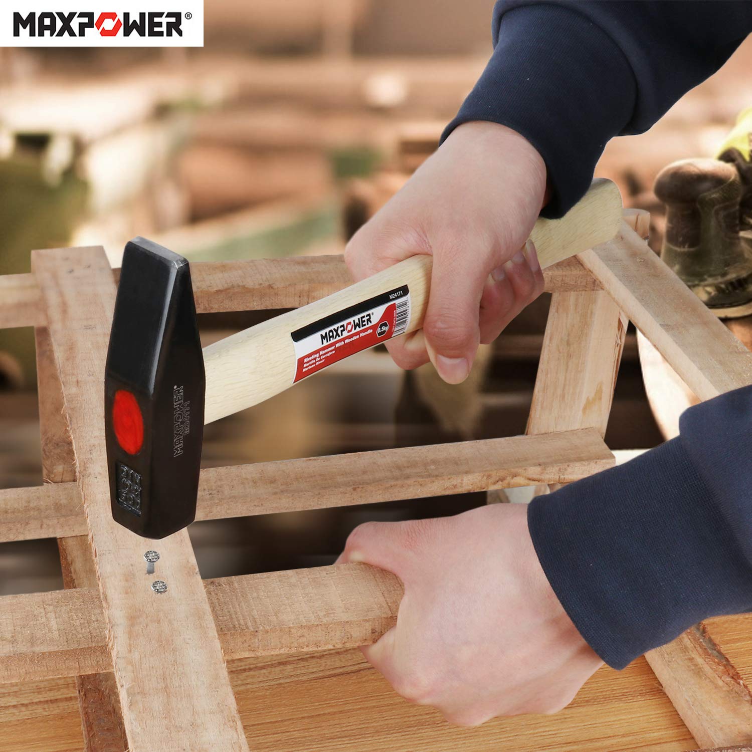 MaxPower Outils de frappe marteau charpentier 500g bois