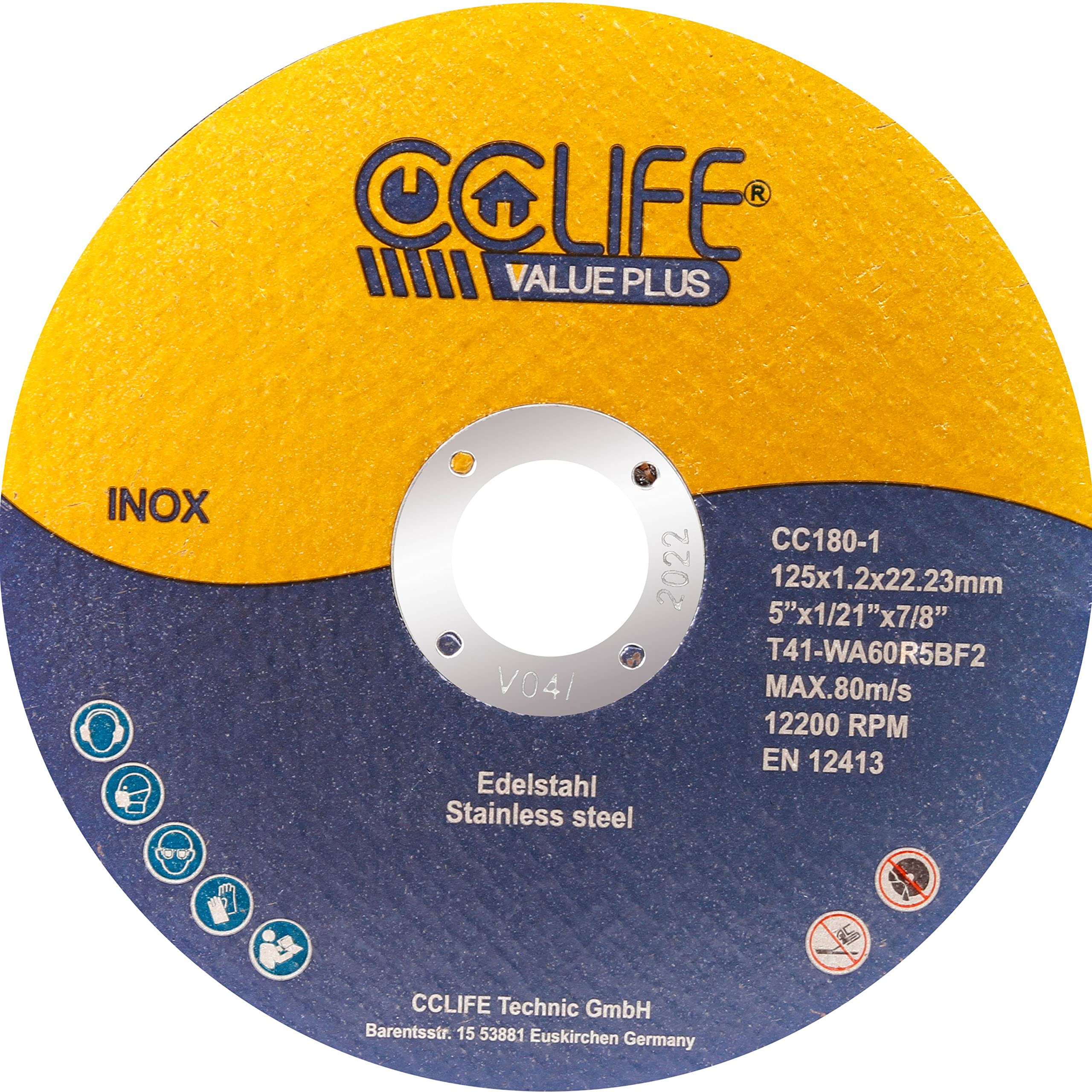 CCLIFE DIY Tools disque à tronçonner 125 mm lot de 50 inox