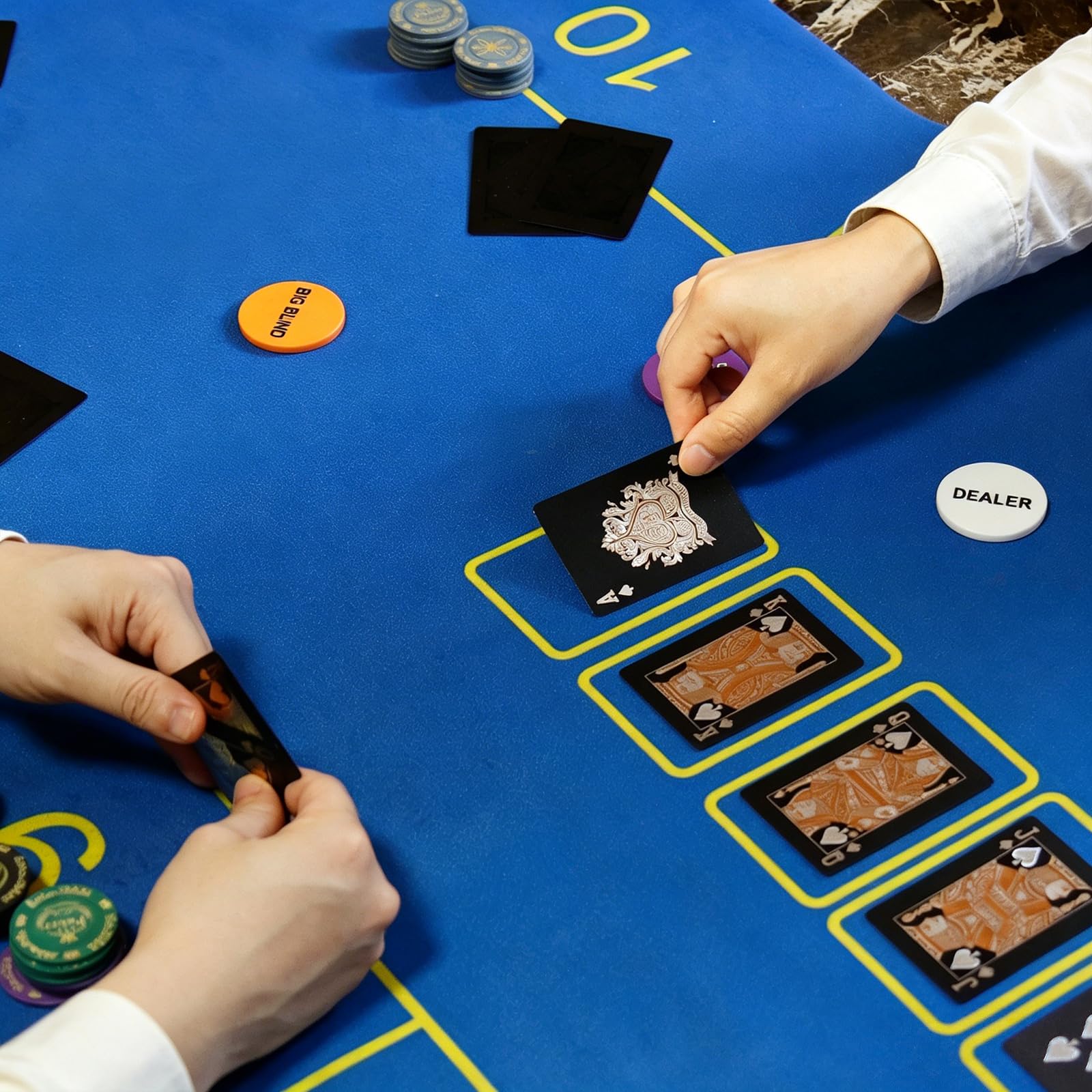 CCLife Carte Poker jeu cartes plastique noir-or 2x54 étanche
