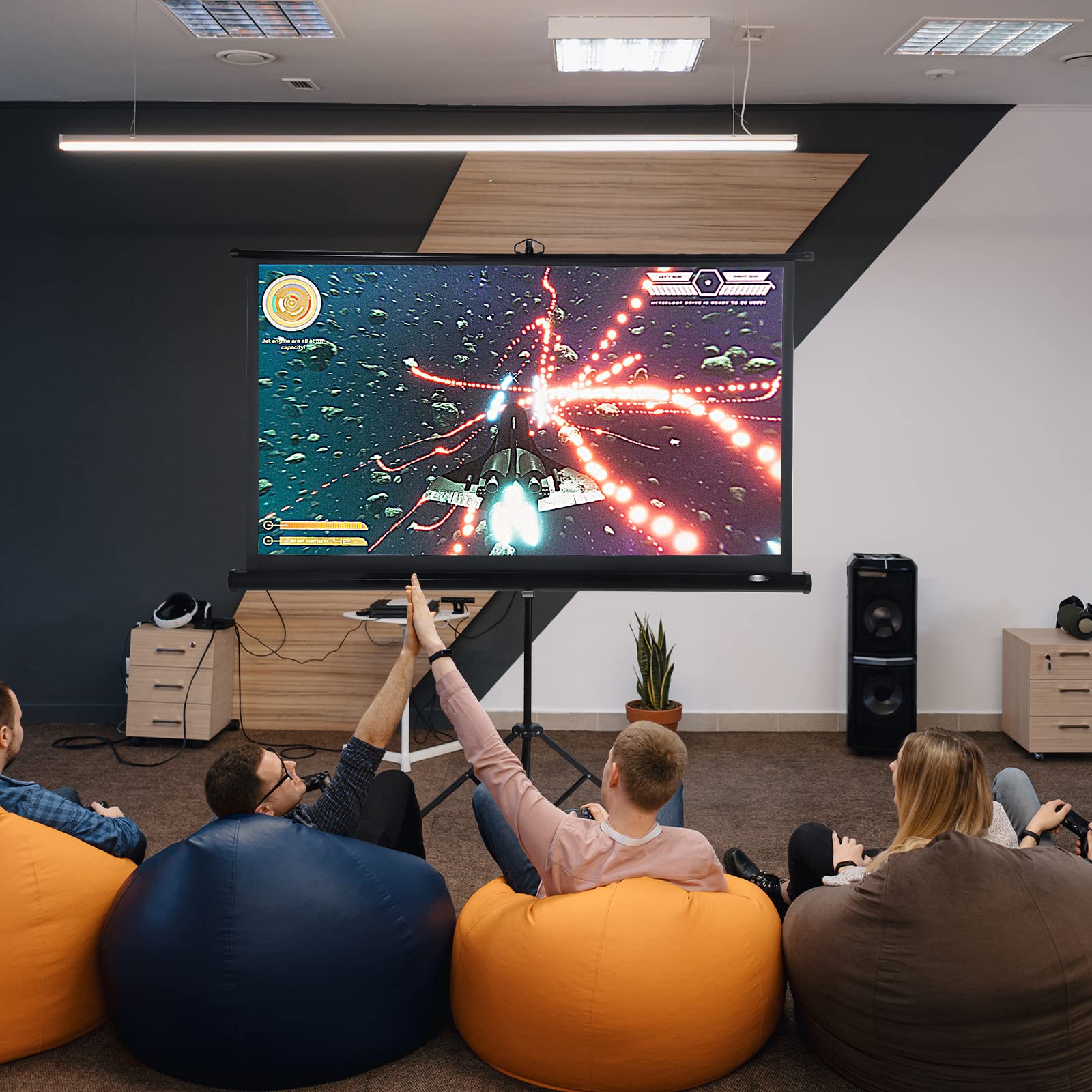 CCLIFE DIY Tools Écran Vidéoprojecteur Trépied 178x178cm 100"