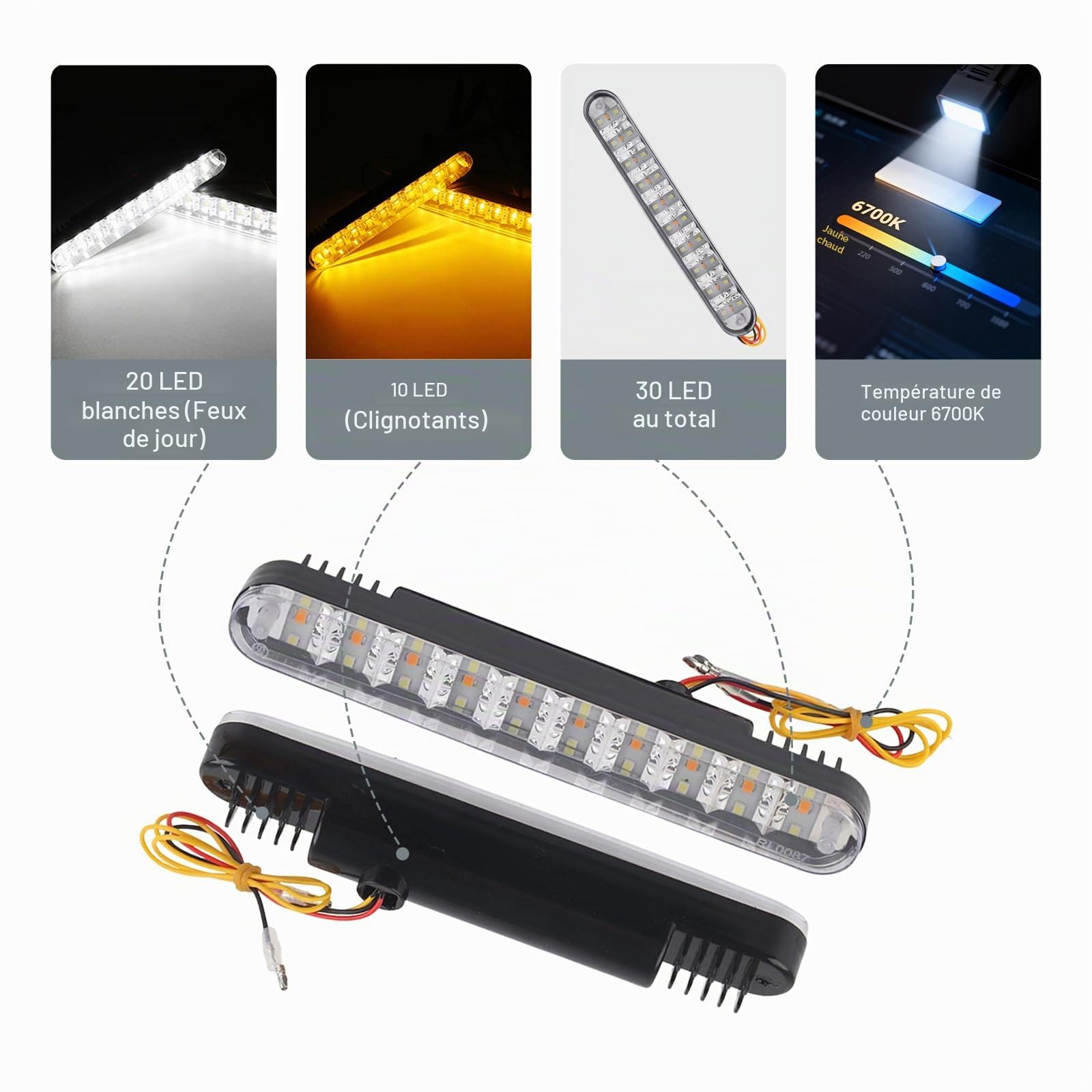OUKENS Électronique automobile Feux de jour LED 12V 2 pcs
