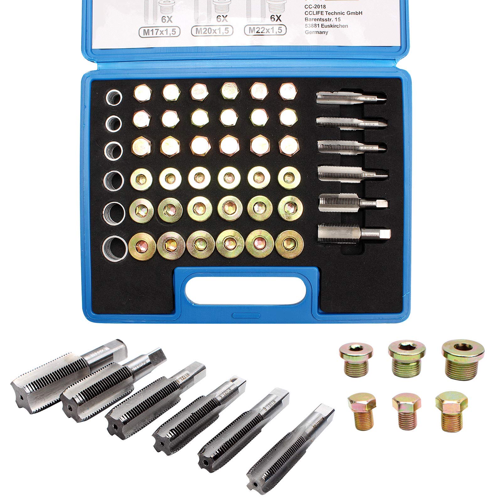 CCLIFE Filetage kit réparation carter huile 114 pcs