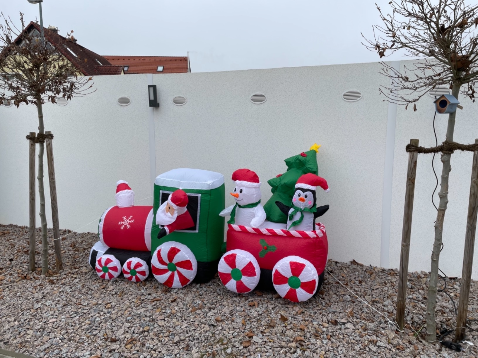 CCLIFE Père Noël gonflable LED jardin 160 cm nylon