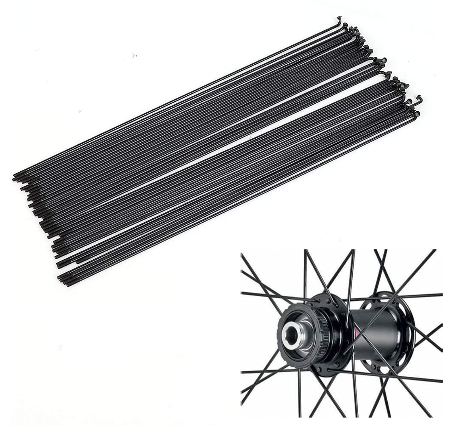 OUKENS Rayons vélo acier noir 259/261 mm lot 36