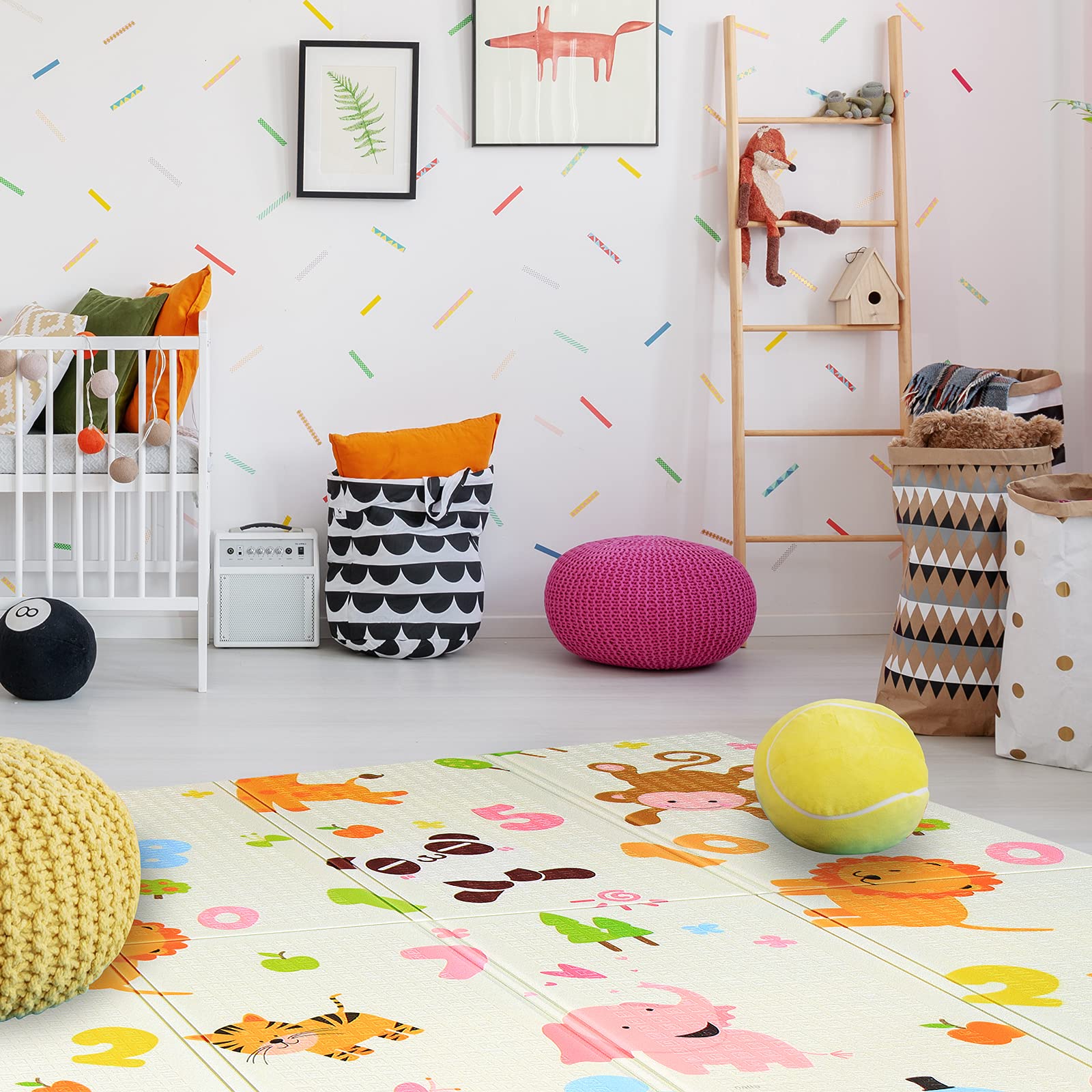CCLIFE Baby & Kids tapis jeux 196x175 chiffres girafes