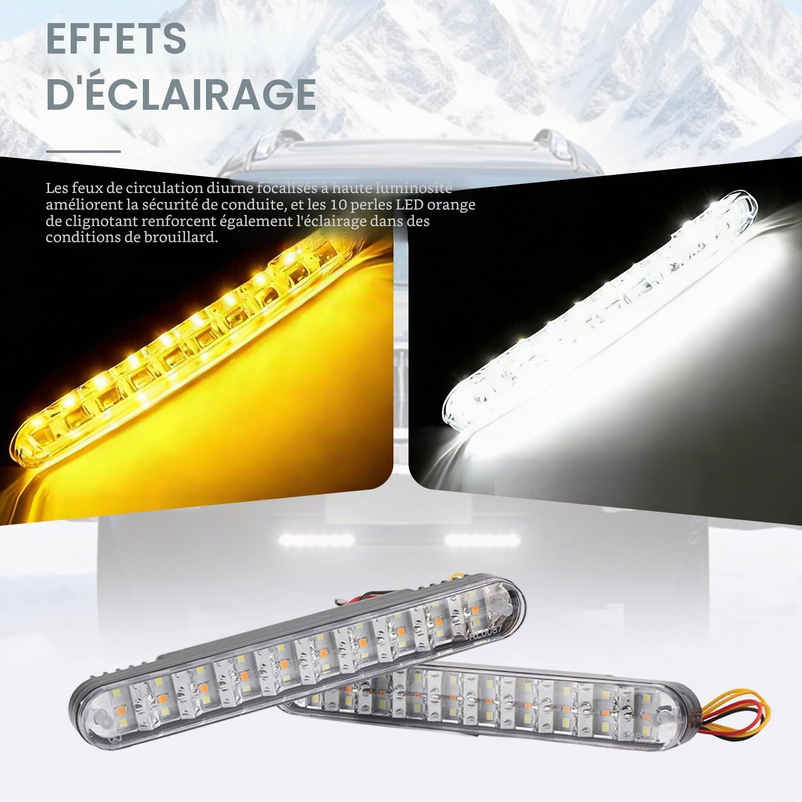 OUKENS Électronique automobile Feux de jour LED 12V 2 pcs
