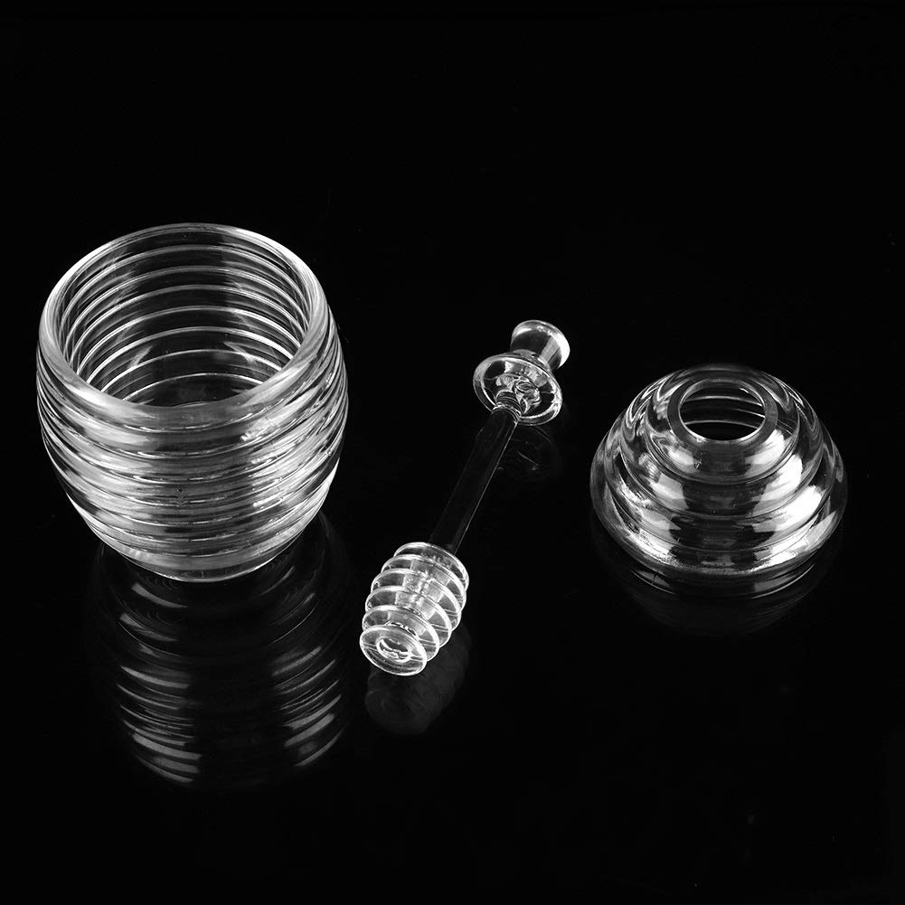 Jadeshay Articles Ménagers Pot à miel ruche 265 ml avec bâton