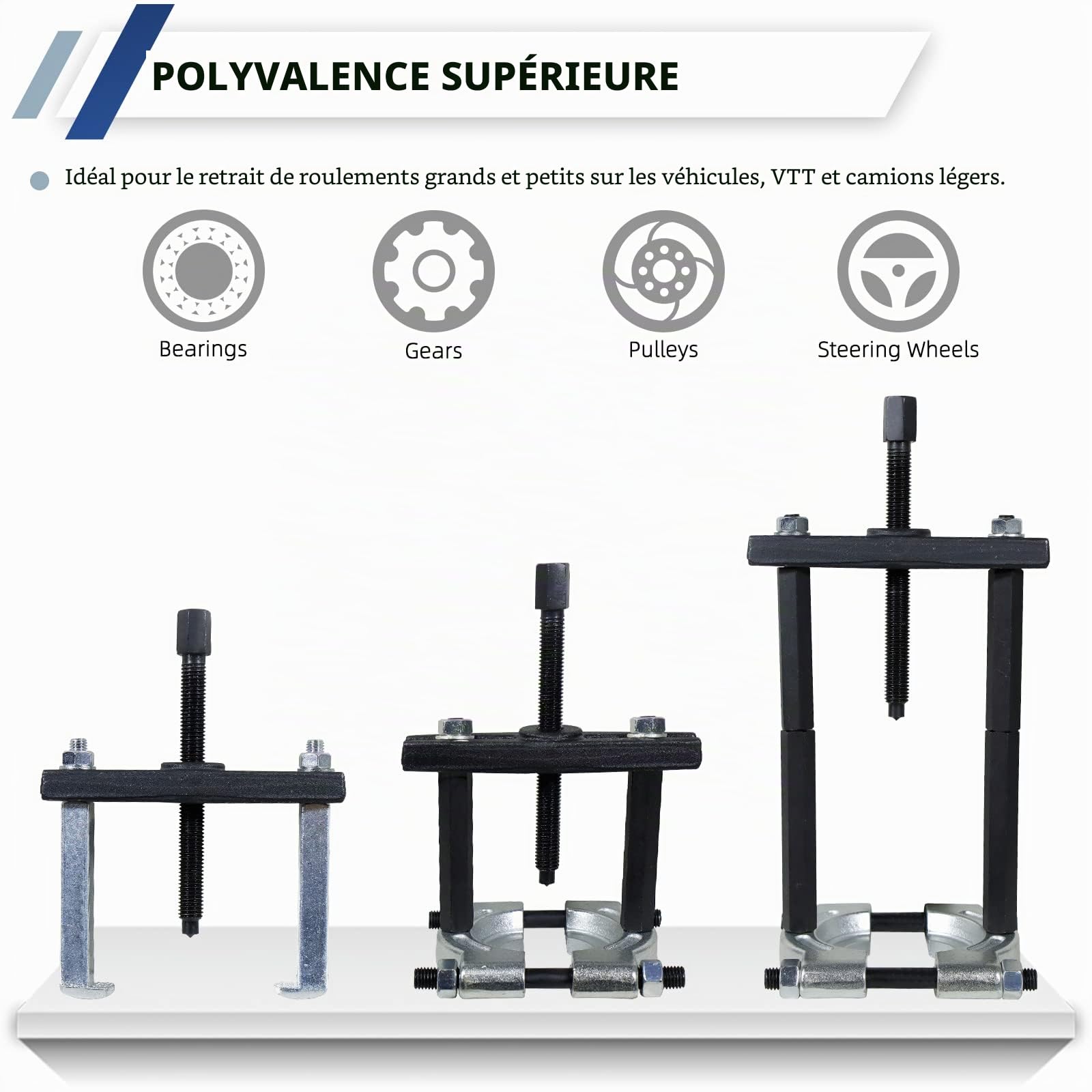 CCLIFE Puller Set Kit Extracteur Roulement 14 Pièces 50-70mm