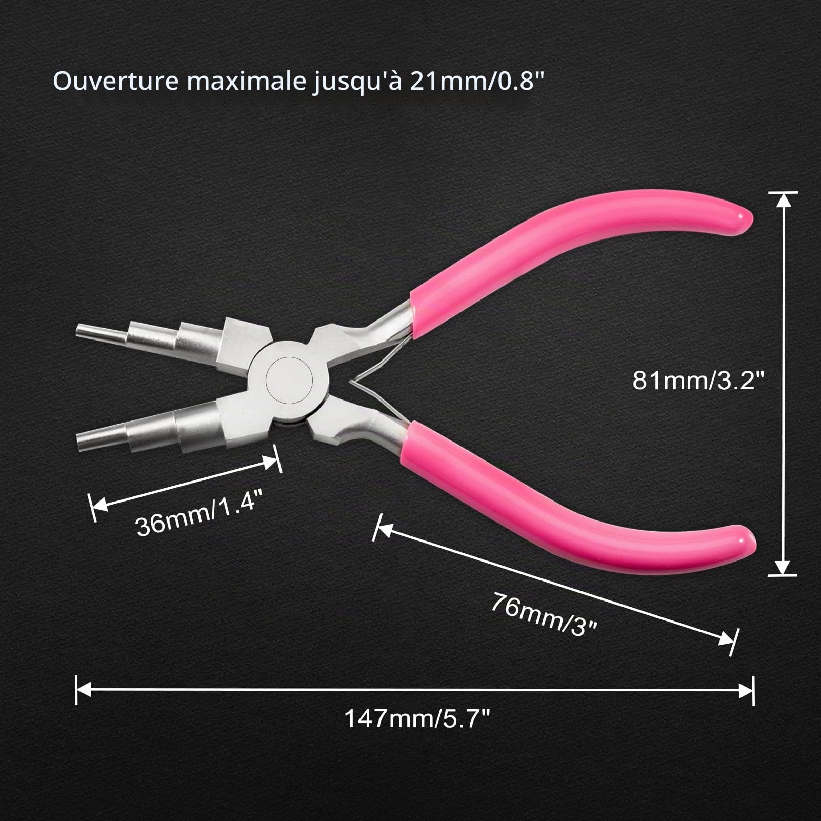 LEONTOOL Pinces pince à bijoux 6 en 1 3-10 mm 15,2 cm