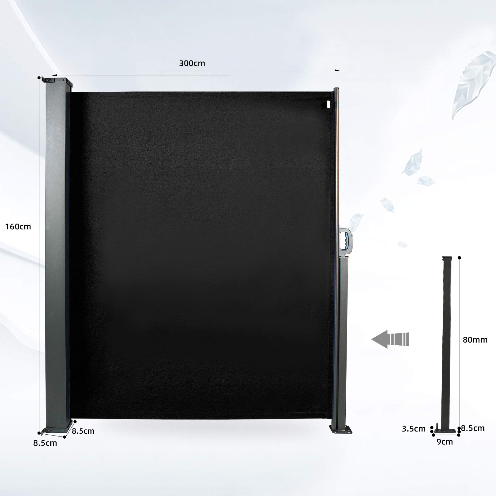 CCLIFE DIY Tools Paravent Extérieur Rétractable 160x300cm