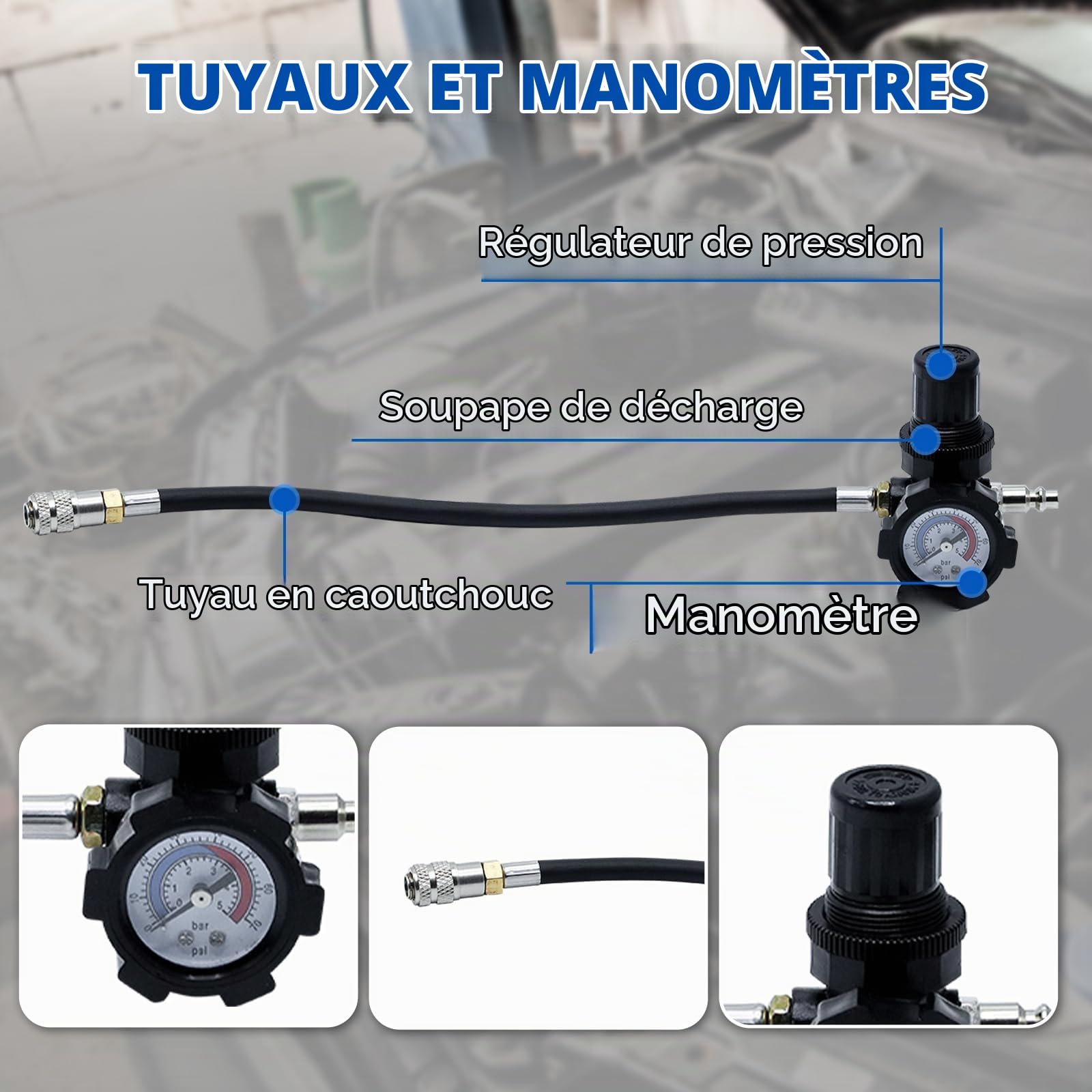 CCLIFE Test Tools testeur de fuite turbo 9 pièces 35-90 mm