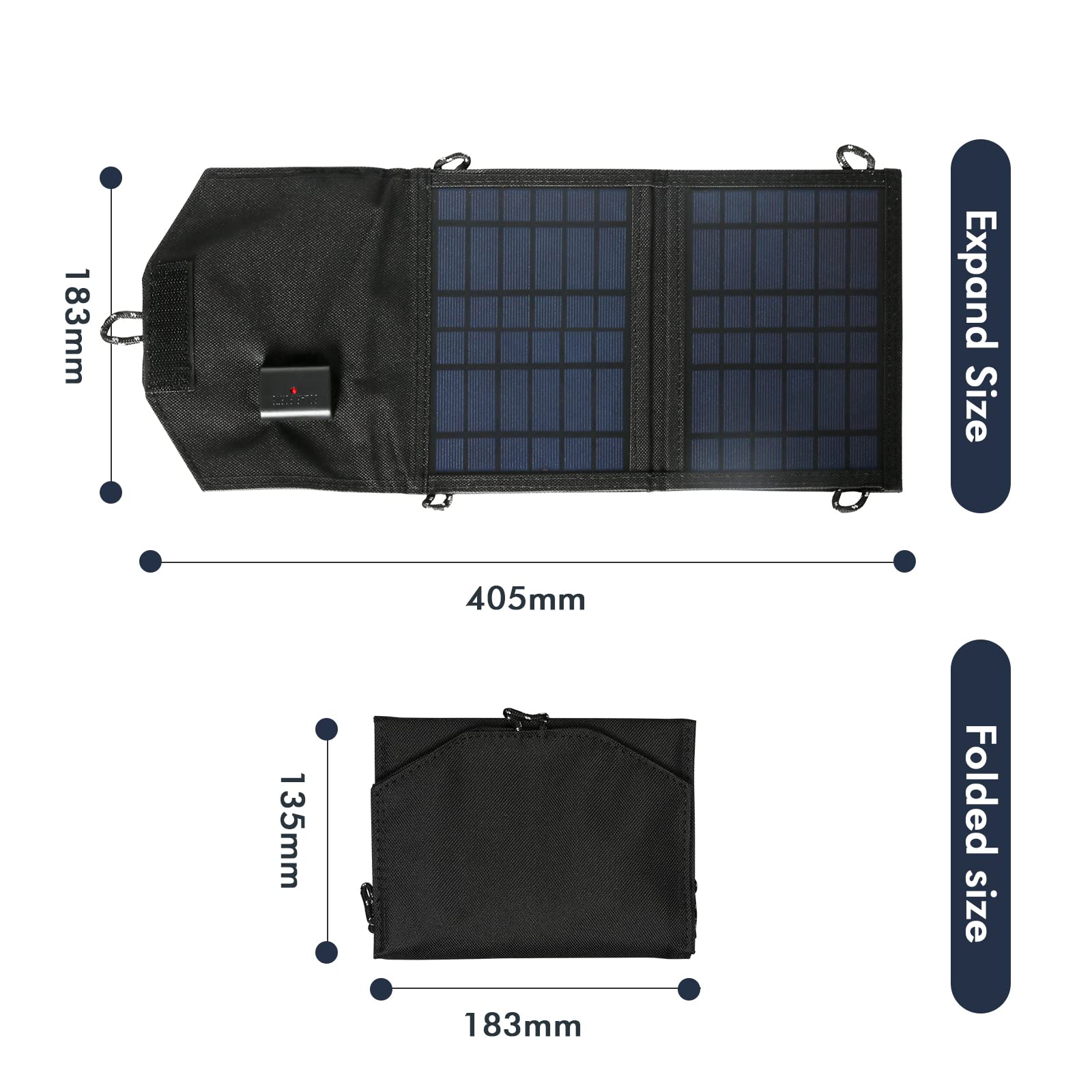 Jadeshay Solaire Photovoltaïque panneau solaire 15W pliable USB