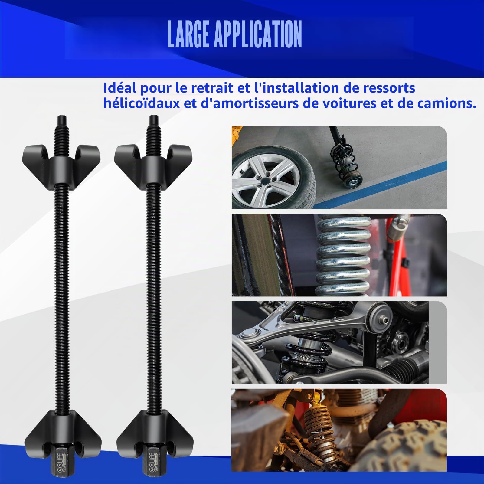 CCLIFE Spring Compressor 2 compresseurs ressort 370 mm CR-V