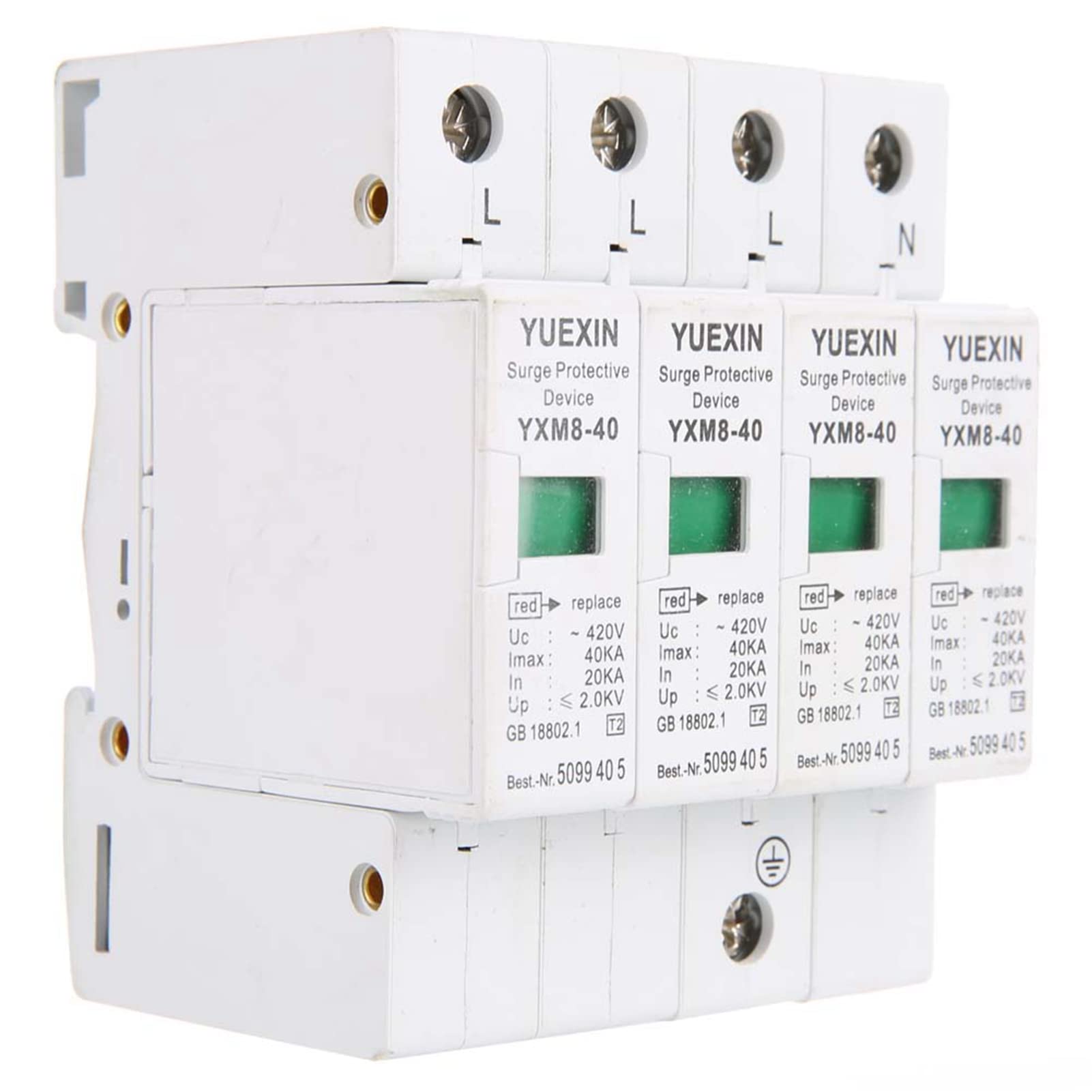 Jadeshay Installation Électrique Parafoudre 4P 40kA Rail DIN